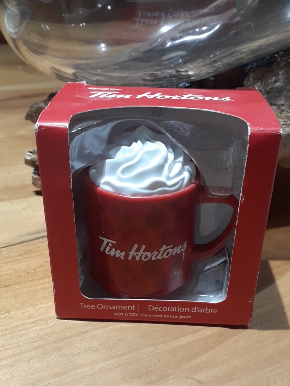 Tim Hortons Red Mug Holiday Ornament with Whipped Top